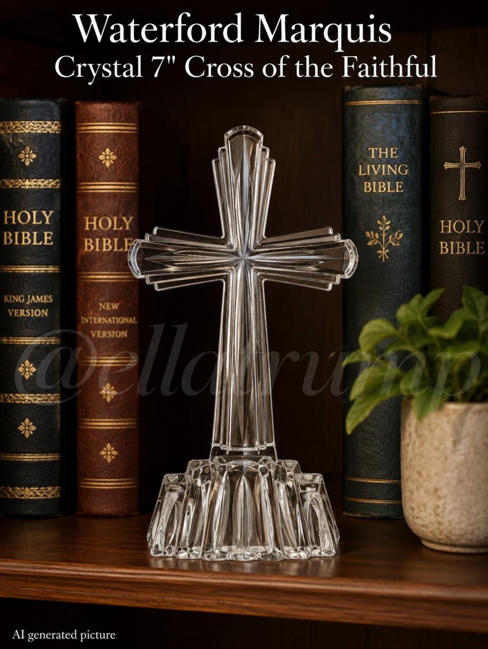 Waterford Marquis Crystal Cross of the Faithful approx 7"